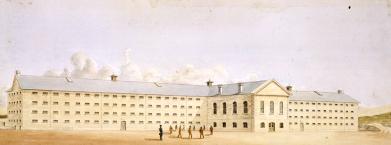 Painting of Fremantle Prison by Henry Wray from 1859. Ct. National Library of Australia.